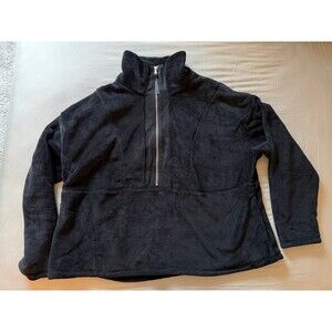 LIVI by Lane Bryant Sherpa Half-Zip Pullover Black Plus 18/20